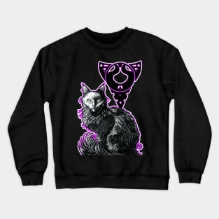 Magic Black Cat - Purple Outlined Version Crewneck Sweatshirt